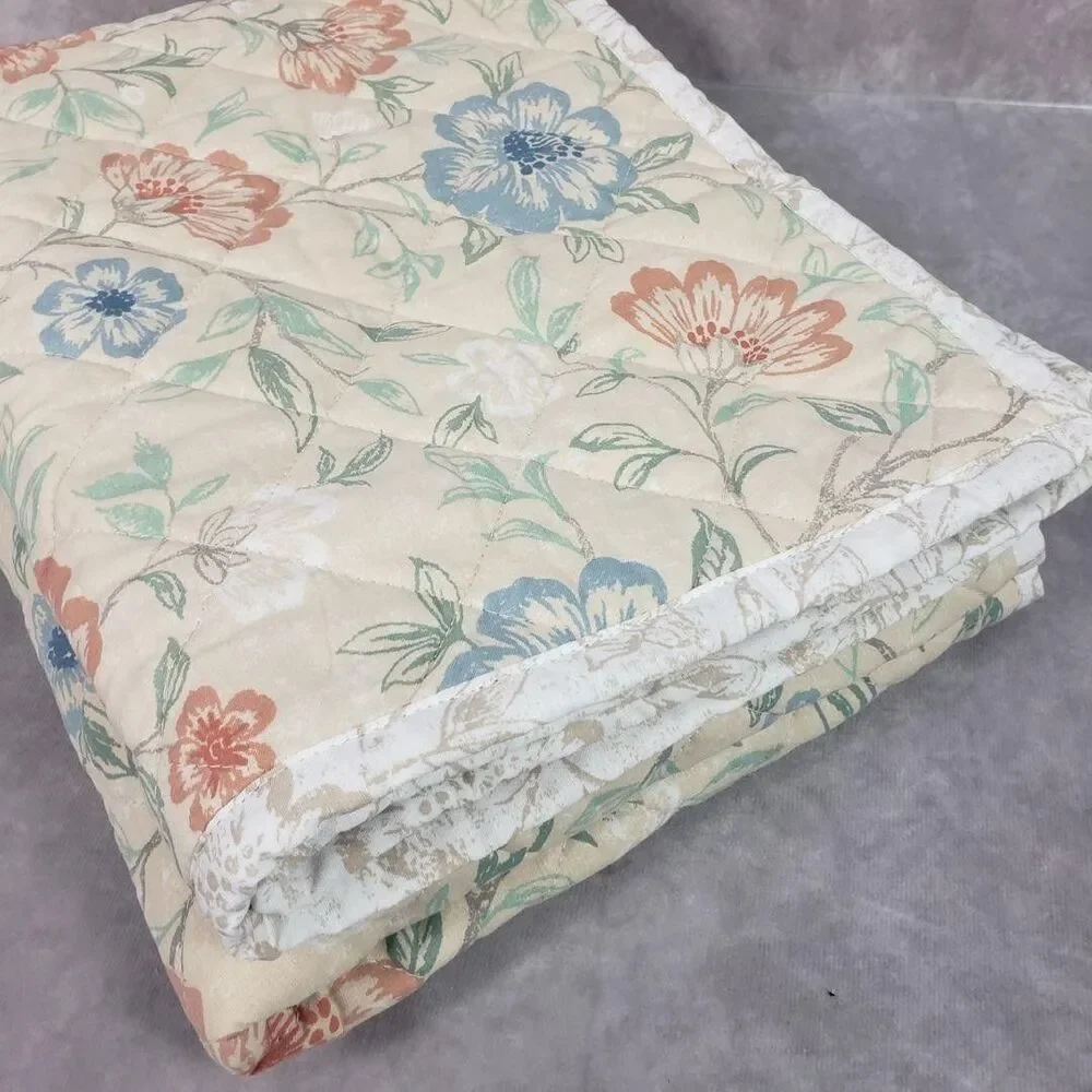 Charter Club Floral Quilt Sham Standard Multicolor Reversible Cotton Bedding